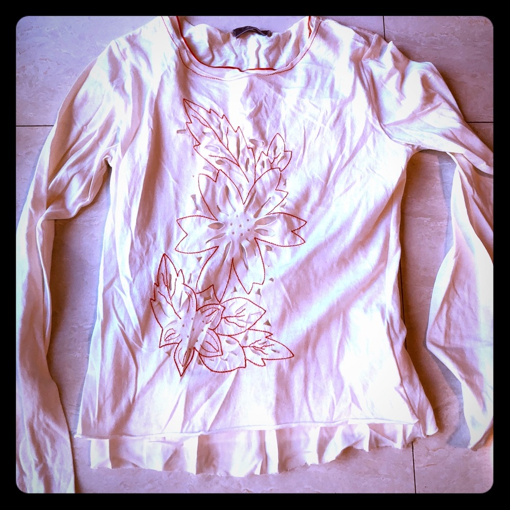 VELVET silk & cotton embroidered cut-out shirt, P